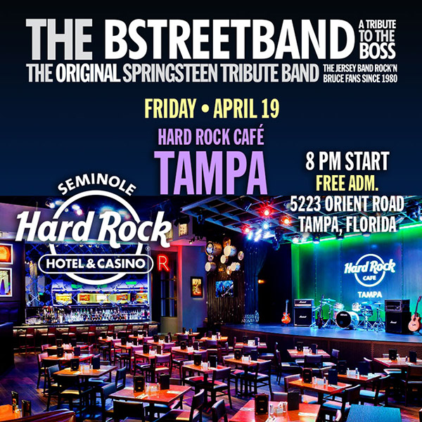 Fri. April 19 – Tampa Hard Rock Casino, Tampa FL